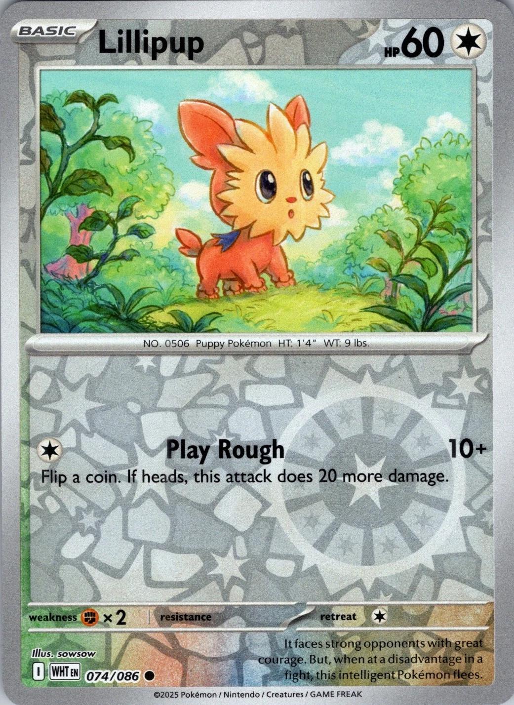 White Flare Lillipup [Reverse] Pokémon card